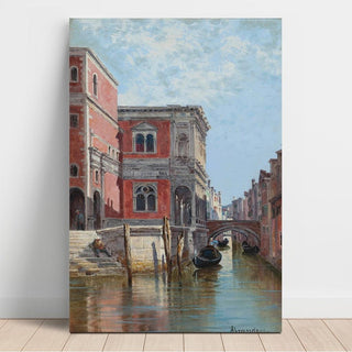 Gondoliers sur un canal vénitien - Antonietta Brandeis | Reproduction Tableau Décoration murale affiche copie