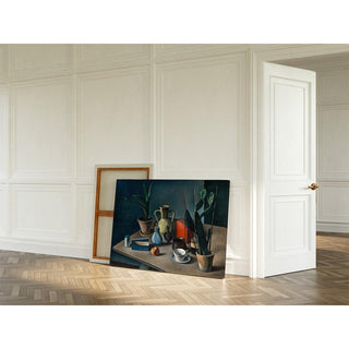 Grande nature morte avec cruche et boîte à thé rouge - Alexander Kanoldt | Reproduction Tableau Décoration murale affiche copie