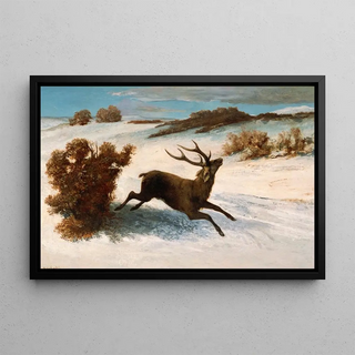 Gustave Courbet - Deer Running in the Snow.webp