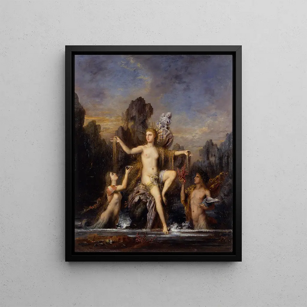 Venus emerging from the sea - Gustave Moreau — framed artwork on a wall