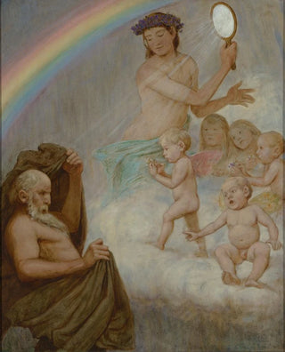 Hans Thoma - April die Frhlingsgttin blendet den Winter.webp