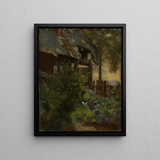 Hans Thoma - Kohlgarten mit Hausecke.webp