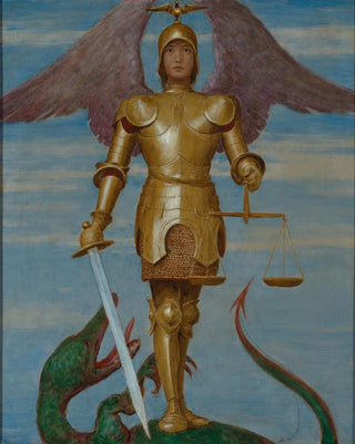 Hans Thoma - September St Michael als Seelenwger.webp