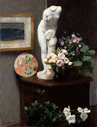 Henri FantinLatour - Still Life with Torso and Flowers.webp
