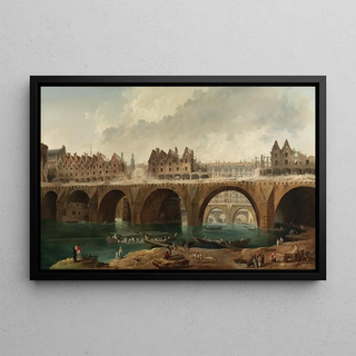 Hubert Robert - The demolition of the houses on the Notre Dame Bridge in Paris.webp