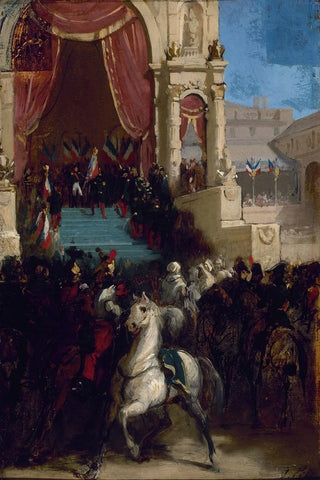 Isidore Pils - Distribution des aigles et la bndiction des drapeaux le 10 mai 1852 au ChampdeMars.webp