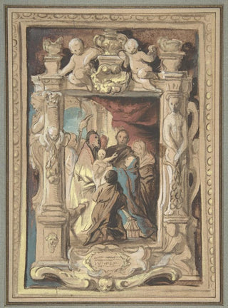 Jacob Jordaens - The Presentation in the Temple with a Design for a Sculpted Frame.webp