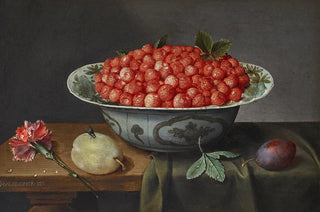 Jacob van Hulsdonck - Wild strawberries in a Delftware bowl.webp