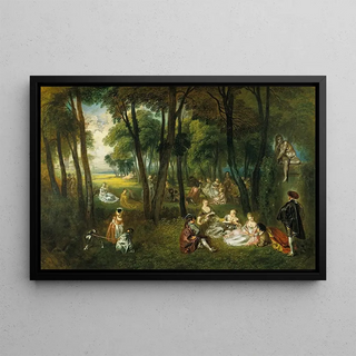 JeanAntoine Watteau - Fte galante in a Wooded Landscape.webp