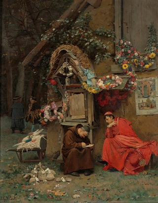 Jehan Georges Vibert - Adding Up The Donations.webp