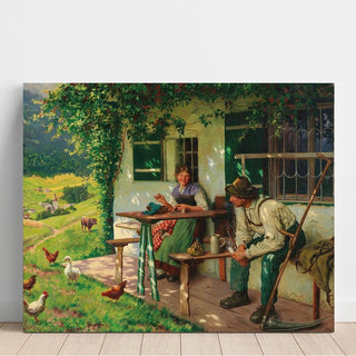Jeune couple d'agriculteurs en Haute-Bavière - Emil Rau | Reproduction Tableau Décoration murale affiche copie
