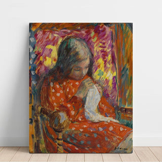 Jeune fille cousant - Henri Lebasque | Reproduction Tableau Décoration murale affiche copie