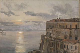 Johan Christian Dahl - The Barracks at Pizzofalcone Naples.webp
