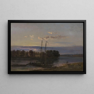 Johan Christian Dahl - The Elbe at Sunset.webp