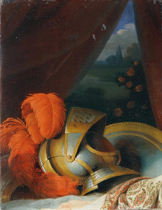 Johann Peter Krafft - Helmet and round shield Possibly detailed study of Chlorindens baptism.webp