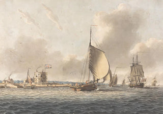 John Cleveley the younger - An English Frigate and Other Shipping in the Solent off Calshot Castle.webp