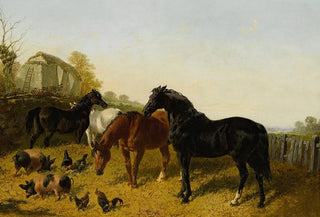 John Frederick Herring Jr - Horses And Chickens.webp