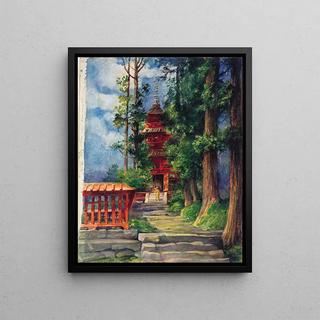 John La Farge - Red Pagoda Nikko.webp