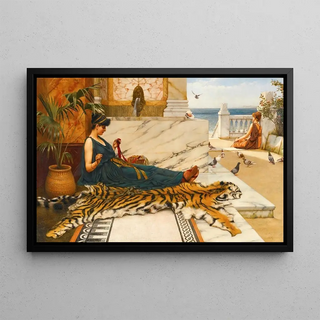 John William Godward - The Tigerskin Sewing Girl.webp