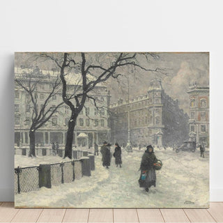 Kongens Nytorv, Copenhagen in Winter - Paul Fischer | Reproduction Tableau Décoration murale affiche copie