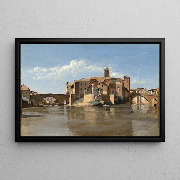 Reproducción del cuadro La isla y el puente San Bartolomeo, Roma - Jean-Baptiste-Camille Corot