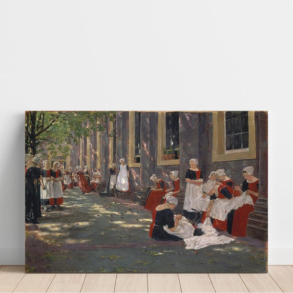 Reproducción del cuadro La corte del orfanato en Ámsterdam - Max Liebermann