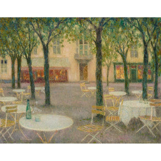 La Place des buveurs d'eau, Aix-les-Bains - Henri Le Sidaner | Reproduction Tableau Décoration murale affiche copie