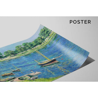 La Seine à Argenteuil, bateaux au mouillage - Gustave Caillebotte | Reproduction Tableau Décoration murale affiche copie