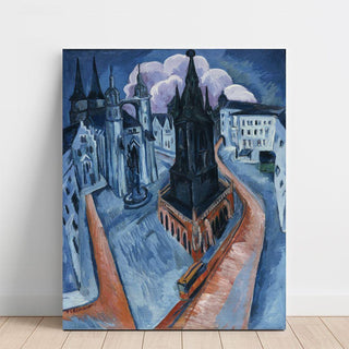 La Tour Rouge à Halle - Ernst Ludwig Kirchner | Reproduction Tableau Décoration murale affiche copie