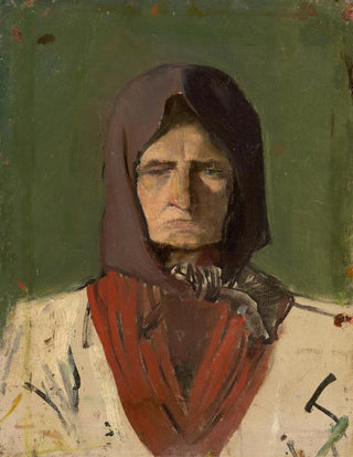 Ladislav Mednynszky - Head of a Villager in a Dark Scarf.webp