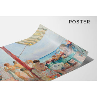 Le Bar sur la Plage - Henri Lebasque | Reproduction Tableau Décoration murale affiche copie