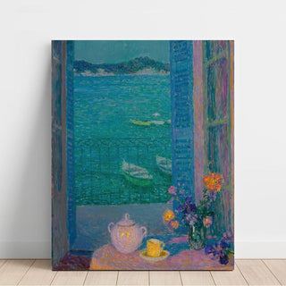 Le Bouquet à la Fenêtre, Villefranche-sur-Mer - Henri Le Sidaner | Reproduction Tableau Décoration murale affiche copie