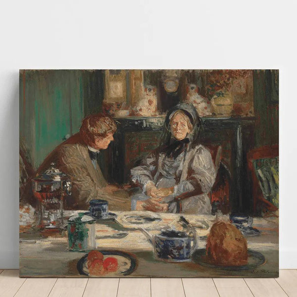 Reproducción del cuadro El pintor Sickert y su madre, Desayuno en Neuville - Jacques-Émile Blanche