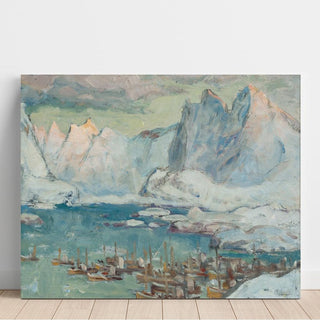 Le port de Svolvær au plus fort de la saison de pêche, étude des Lofoten #2 - Anna Boberg | Reproduction Tableau Décoration murale affiche copie