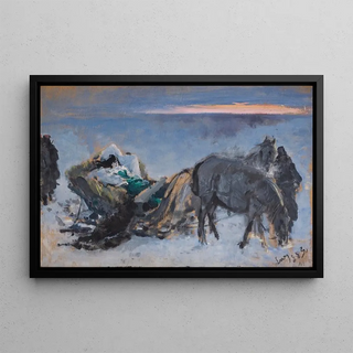 Leon Wyczkowski - Gertruda Komorowska in the Sleigh.webp