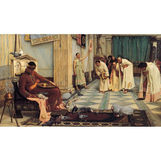 Les Favoris de l'empereur Honorius - John William Waterhouse | Reproduction Tableau Décoration murale affiche copie