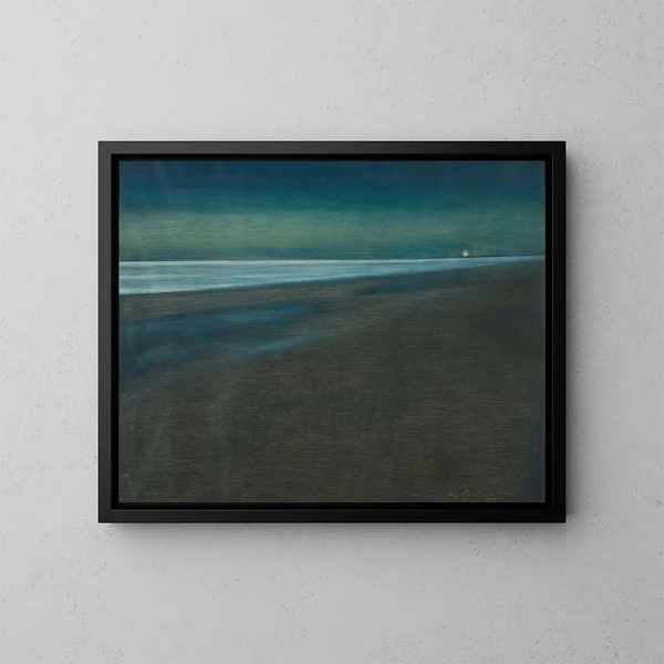 View of the Beach at Night - Léon Spilliaert — framed artwork on a wall