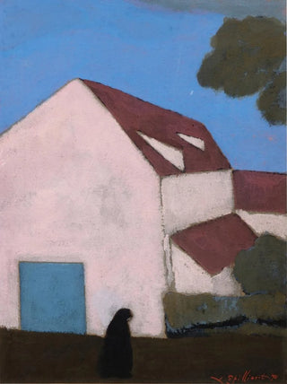 Lon Spilliaert - Ferme la faade rose silhouette de femme.webp