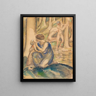 Ludwig von Hofmann - Badende Figuren am Waldsee.webp