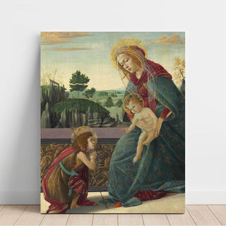 Madone et Enfant avec le jeune Saint Jean-Baptiste - Sandro Botticelli | Reproduction Tableau Décoration murale affiche copie