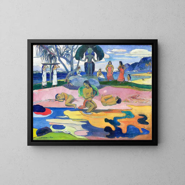 Reproducción del cuadro Mahana no atua (día de dios) de Paul Gauguin