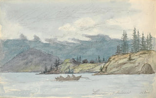 Martinus Rrbye - Lake Landscape with a Rowing Boat The Fiord Krderen Norway.webp