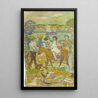 Maurice Prendergast - Group of Figures with Donkey.webp