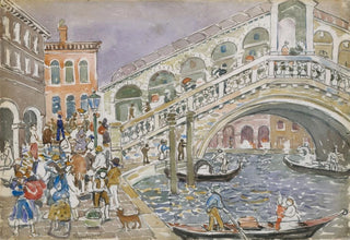 Maurice Prendergast - Rialto Bridge Covered Bridge Venice.webp