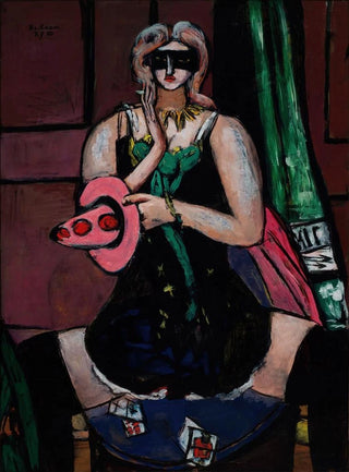 Max Beckmann - Carnival Mask Green Violet and Pink Columbine.webp