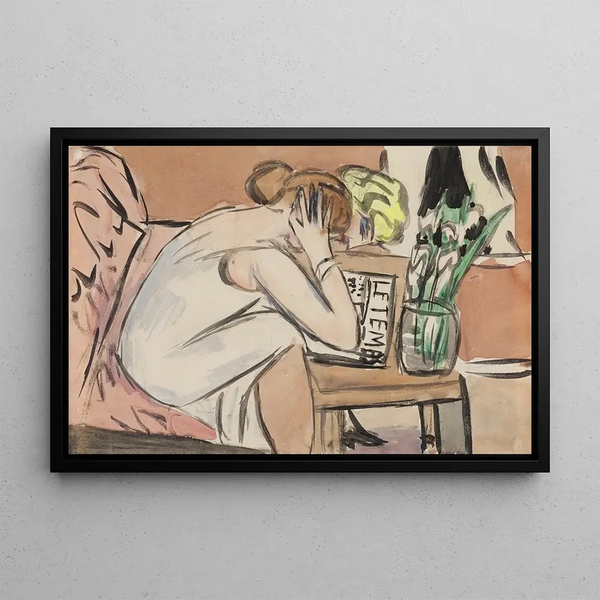 Sin título Dos jóvenes leyendo - Max Beckmann — cuadro enmarcado en la pared