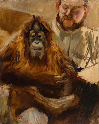 Max Slevogt - OrangUtan Seemann with his keeper.webp