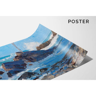 Mers agitées sur une côte rocheuse - Alfred Zoff | Reproduction Tableau Décoration murale affiche copie