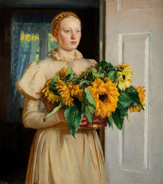 Michael Ancher - Girl with Sunflowers 1893.webp