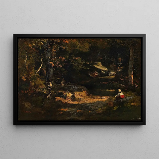 NarcisseVirgile Diaz de La Pea - Femme assise sur un tronc darbre.webp